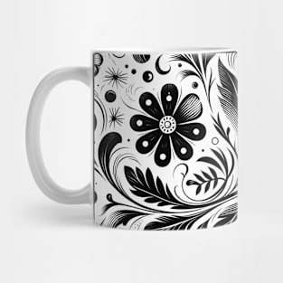 Black and White Floral Mug